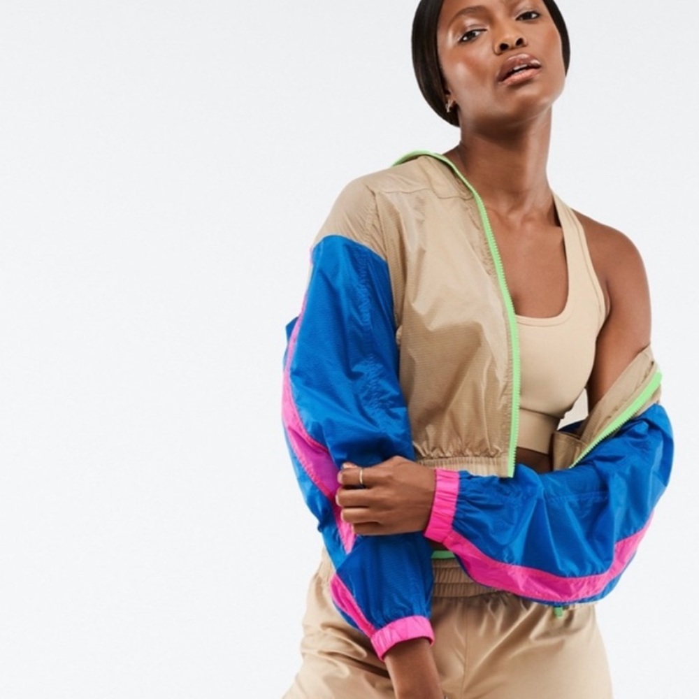 Fabletics Woven Nylon Jacket Multi color. Windbreaker
